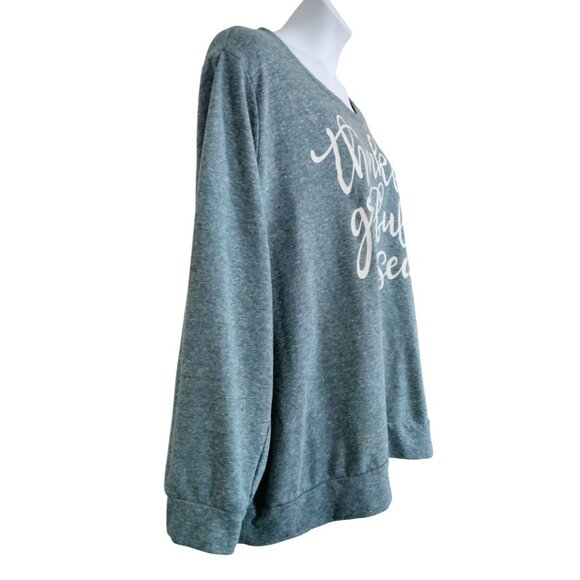 Holiday Time Plus Size 3X Sweatshirt Pullover Thankful Grateful Blessed - Picture 4 of 9